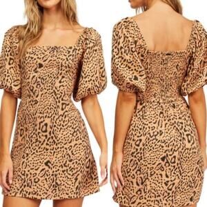 NWOT Billabong Paradise Leopard Animal Print Mini Dress - XS